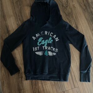 American Eagle Outfitters Blue Graphic Hoodie Sweatshirt